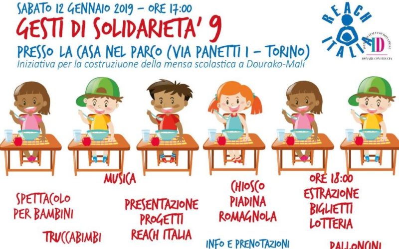 Torino – 12 gennaio – Gesti di solidarietà e lotteria con Reach Italia