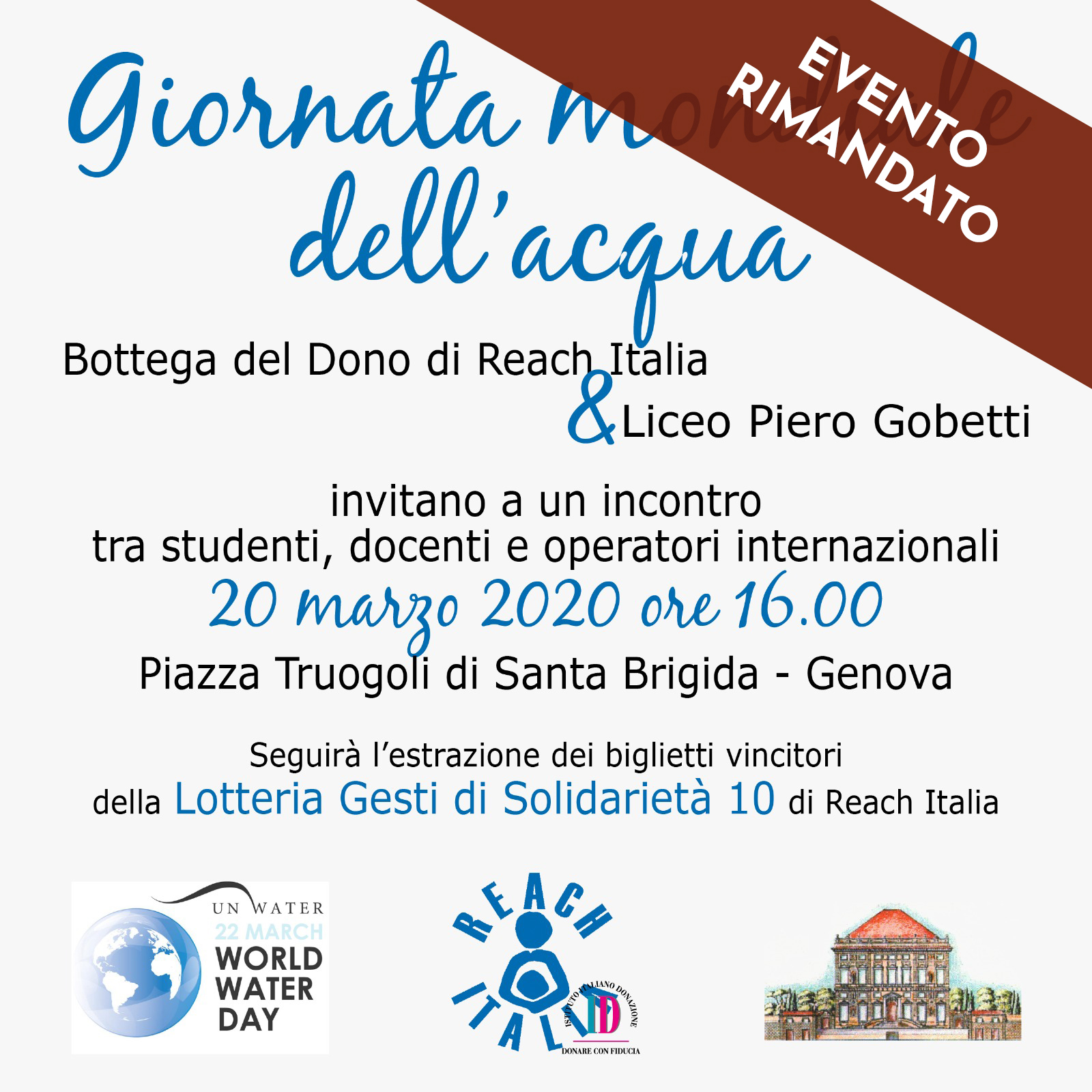 Locandina dell'evento rimandato